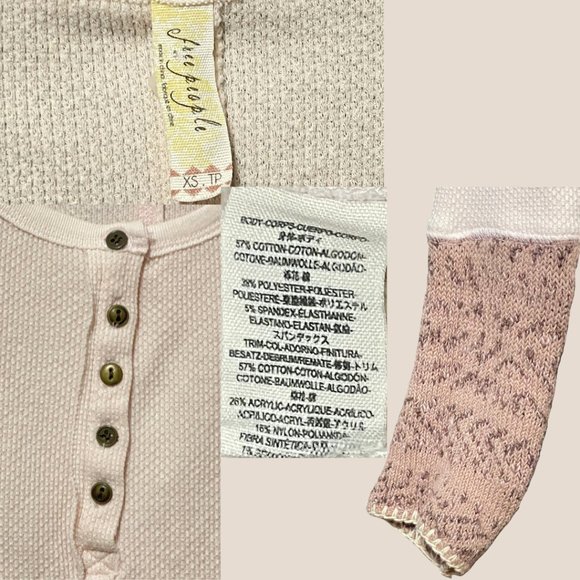 Free People Ski Lodge Alpine Cuff Thermal, Blush Pink, Size XS - Picture 5 of 5